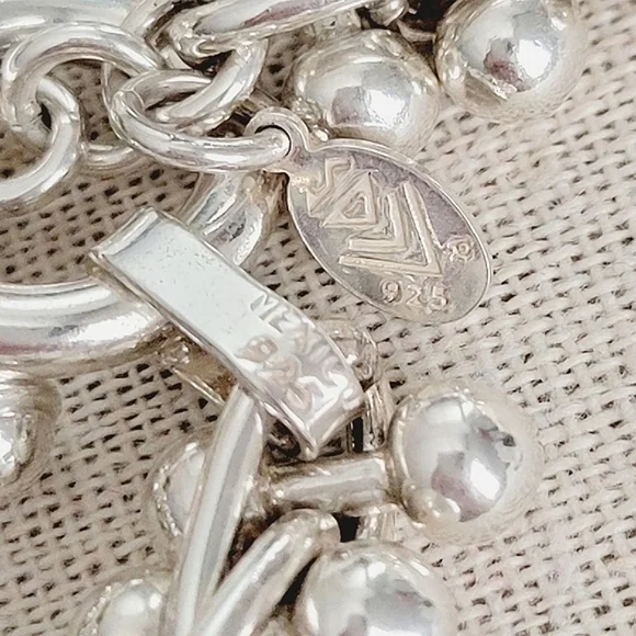 VINTAGE RARE Silpada DNA Mexico Ball Link Sterling Silver Toggle Bracelet - Picture 4 of 5